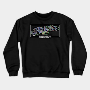 Sunday River Colored Trail Map Crewneck Sweatshirt